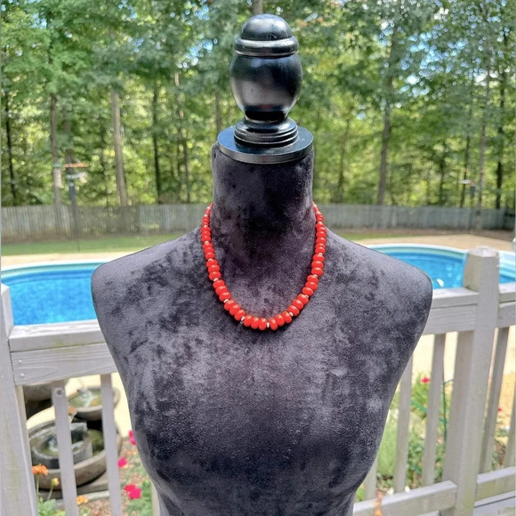Multiple Looks 3 Strand Orange & Silver Long Statement Necklace Premier Designs - Picture 11 of 16